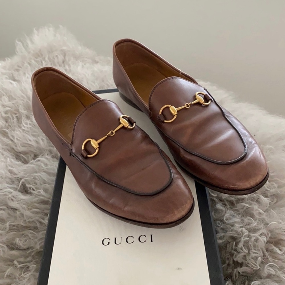 Classic brown leather Gucci loafers